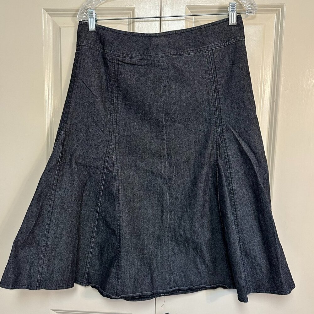 Sandro Dark Denim Flared Skirt